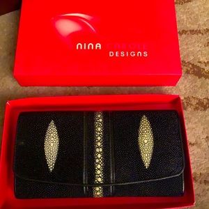 Cool beaded and leather stingray wallet